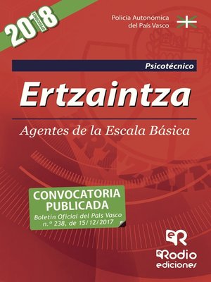 cover image of Ertzaintza. Agentes de la Escala Básica. Psicotécnico